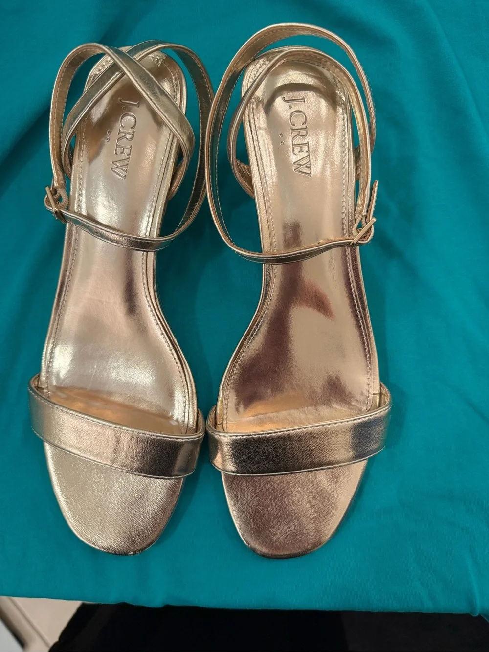 J. Crew Metallic Rose Gold Strappy Sandals